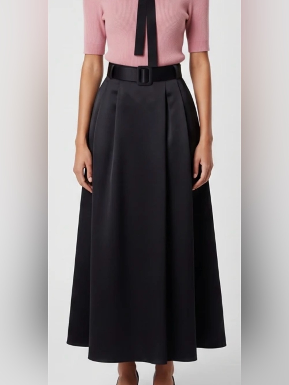 Shein Semi-Elasticated Waist Pleated A-Line Maxi Skirt - Size 28